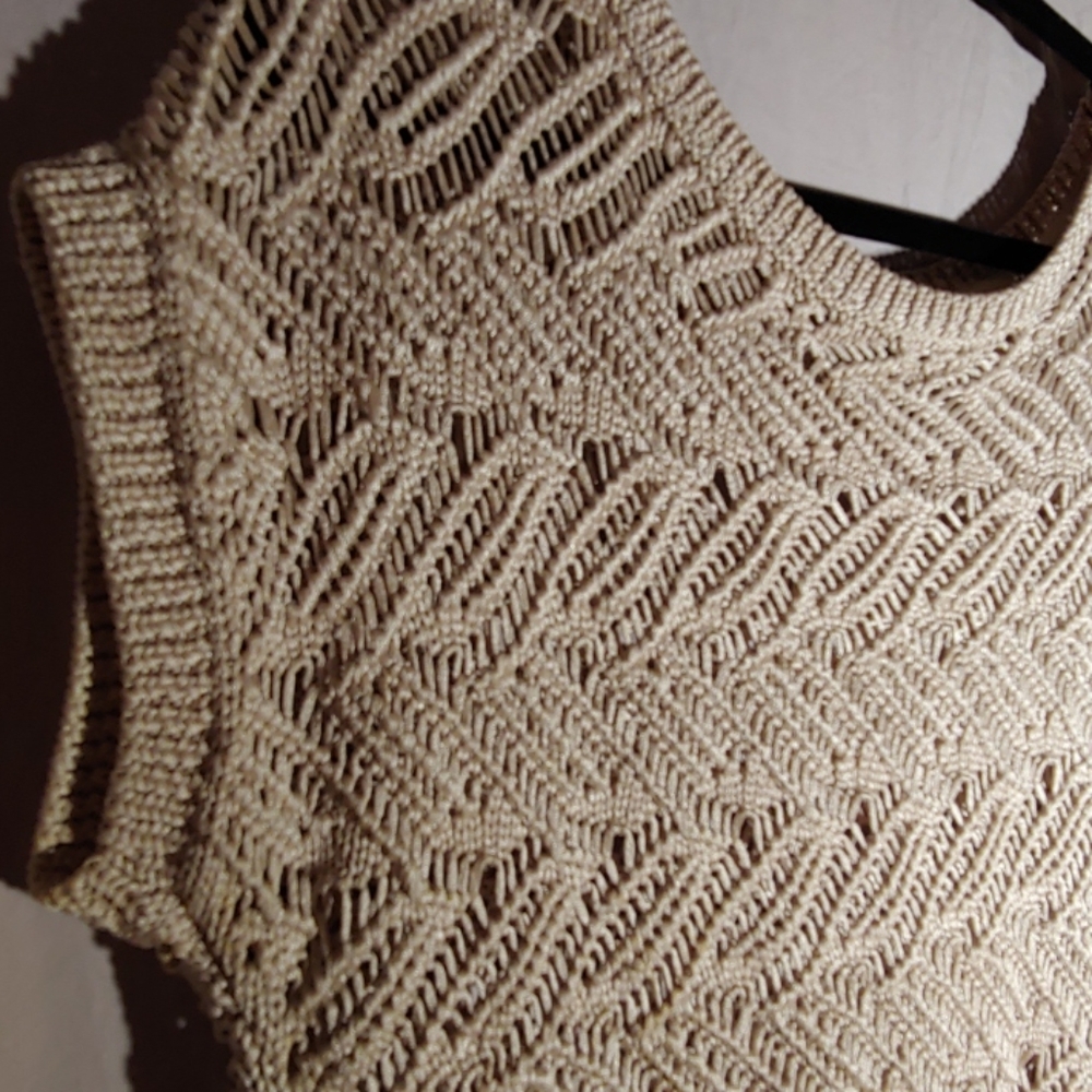 WHBM Knitted Short-sleeve Sweater off-white